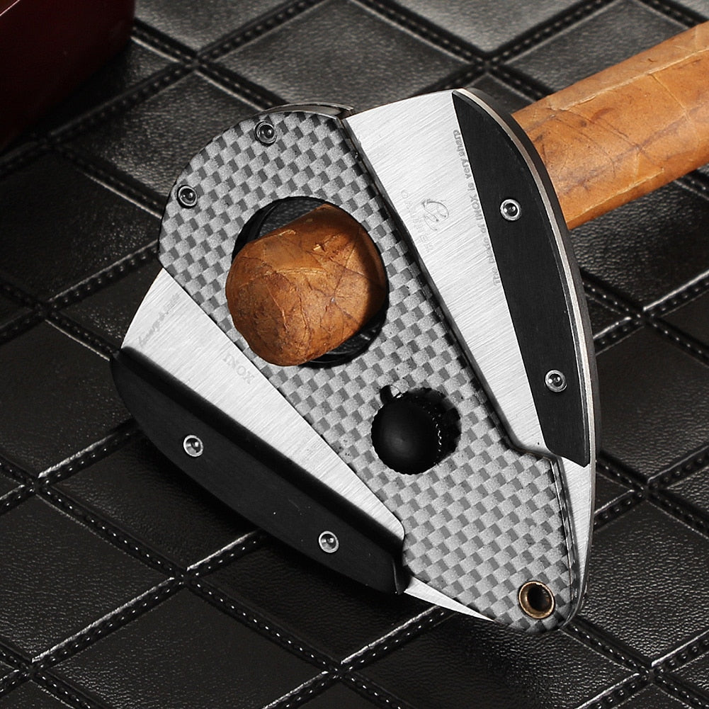 GALINER Stainless Steel Cigar Cutter Sharp Cigar Guillotine Scissors Portable Dual Blades Tobacco Cutting Sigaar Cutter