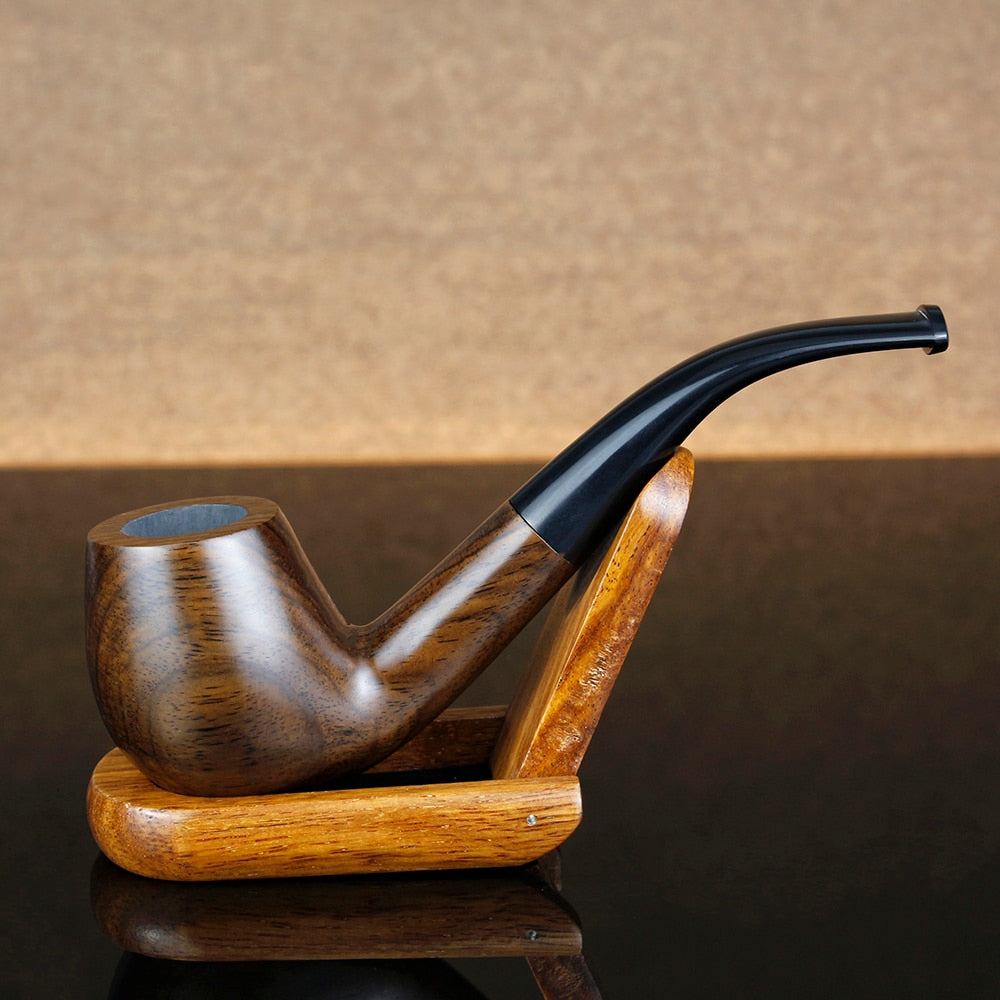 Classic Bent Ebony Wood Filter Handmade Tobacco Pipe