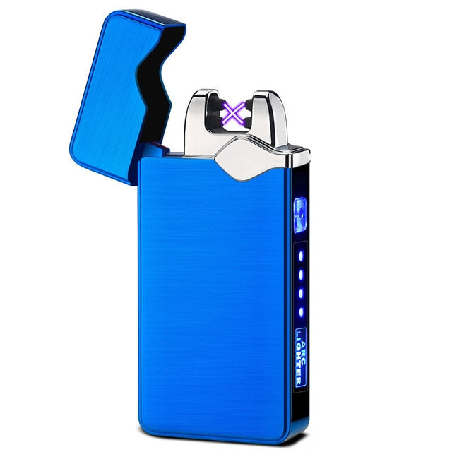 Windproof Dual Arc Rechargeable Electric Lighter for Cigarette