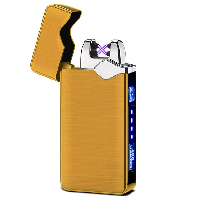 Windproof Dual Arc Rechargeable Electric Lighter for Cigarette