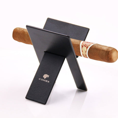 Cohiba Black Stainless Steel Foldable Cigar Holder