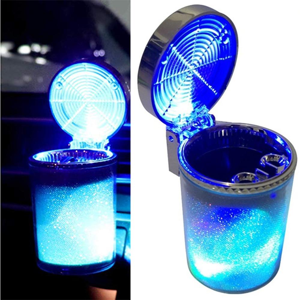 Car Cigarette Ashtray With Color Changing LED Light